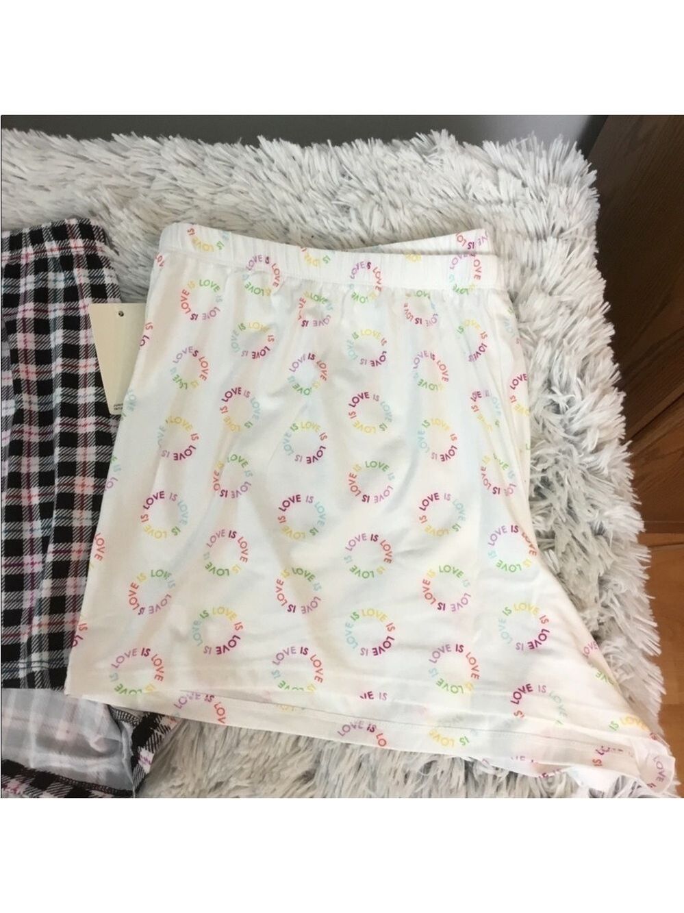 Kohl’s 2-Pack Sleep Shorts – Love Print & Plaid – Size 3X – Pajama Shorts - Picture 4 of 14